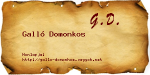 Galló Domonkos névjegykártya